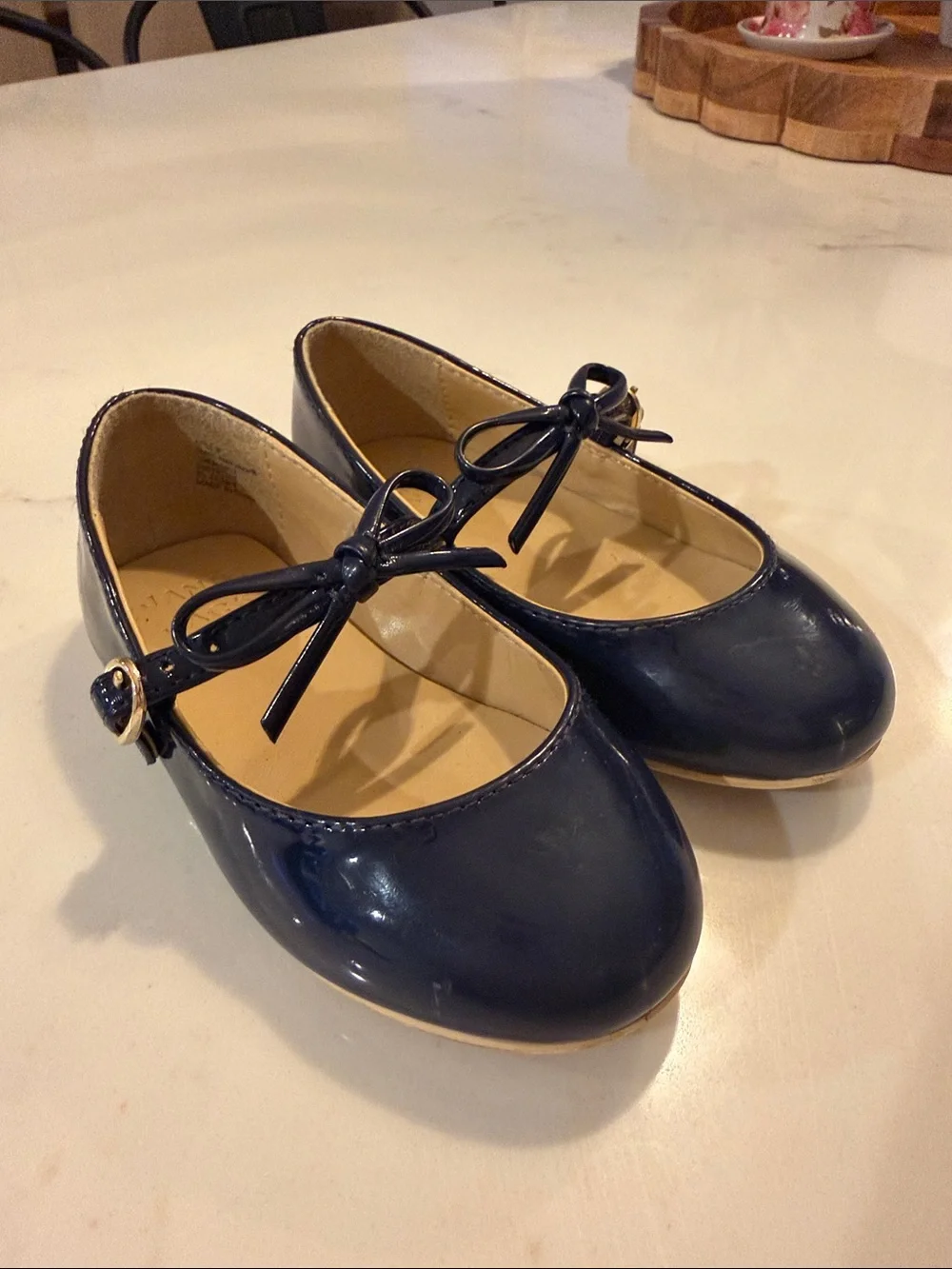 Janie & Jack Toddler Navy Patent Mary Jane Shoes with Bow Size 8